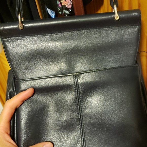 Vintage blue leather crossbody bag - Picture 6 of 7